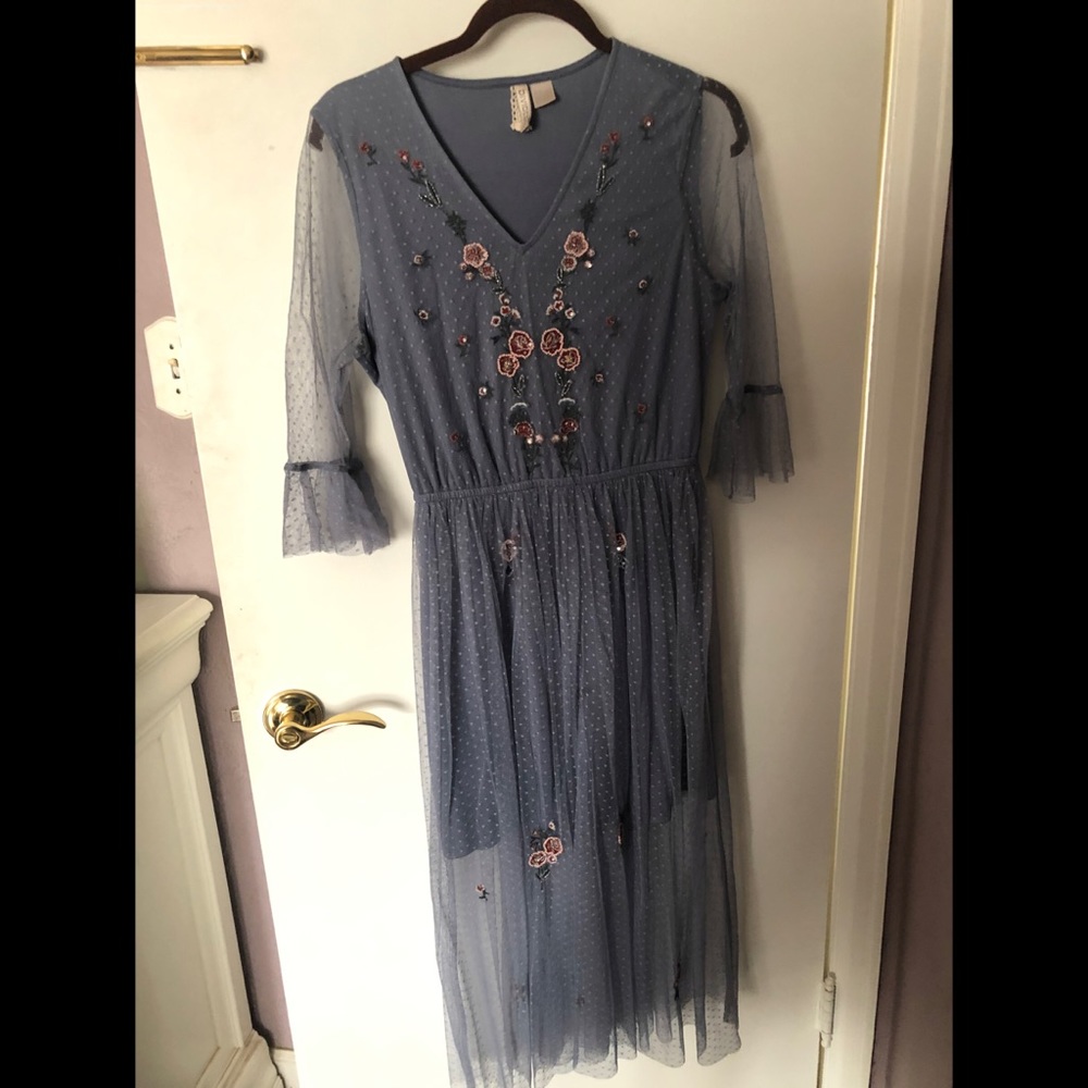 H&M divided rare lovely mesh embellished dress